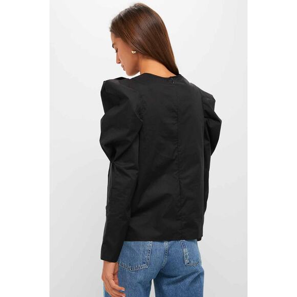 HYACINTH HOUSE Black Keyhole Beckett Blouse Size S NWT Retail $138 Tuckernuck - Picture 2 of 8